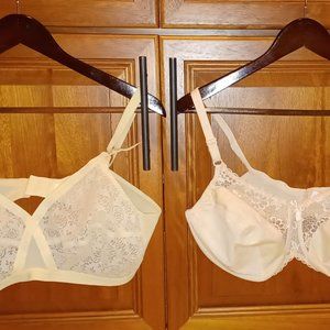 Two Lace Bras, 42D (Playtex 18 Hour Cross Your Heart and Warner Underwire)